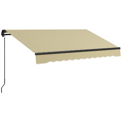 8' x 6.5' Retractable Awning, Patio Awning Sunshade Shelter with Manual Crank Handle
