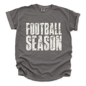 Football Season Block Distressed - Women's Garment Dyed Graphic T-Shirt - 1 of 4