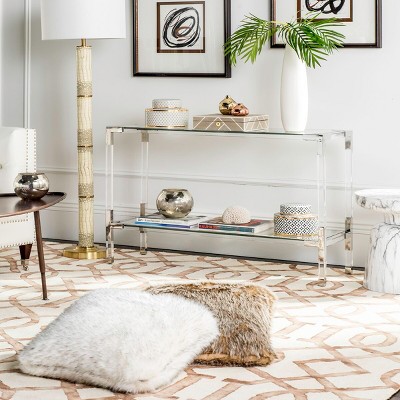 Silver Glass and Acrylic Rectangular Console Table