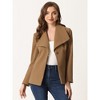 Allegra K Women's Shawl Lapel Collar Buttoned Winter Belted Slant Pockets Pea Coat - 4 of 4