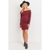 Hello Miz Women's Ribbed Off Shoulder Long Sleeve Bodycon Maternity Dress - 4 of 4