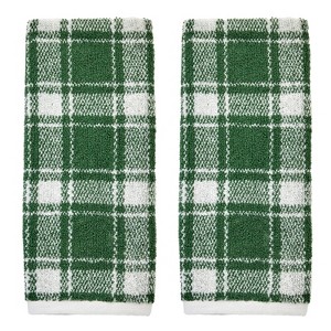 SKL Home 2pk Buffalo Plaid Hand Towels Spruce - 1 of 4