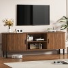 EROMMY 70" Modern Tv Stand For Tvs Up To 80", Tv Stand With Sliding Doors And Storage Shelves - 3 of 4