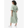 ellos Plus Size Knit Midi Dress With Surplice Neckline & Waist Tie - 3 of 3
