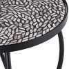 Teal Island Designs Modern Black Round Outdoor Accent Side Table 14" Wide Free-Form Mosaic Tabletop for Front Porch Patio Home House Balcony - 3 of 4