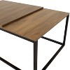 Sunnydaze Industrial-Style Coffee Table with Removable Serving Tray - MDP Construction with Powder-Coated Steel Frame - Brown - 2 of 4
