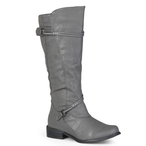 Womens grey leather riding boots sale