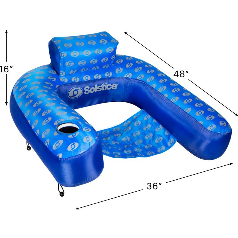 Pool Central Inflatable Swimming Pool Lounger Hammock Chair - 39" - Blue, 4 of 7