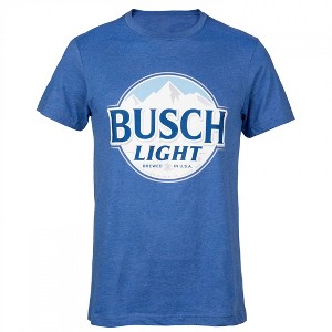 Adult Busch Light Heather Blue Round Logo Tee Shirt - 1 of 3