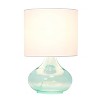 Glass Raindrop Table Lamp with Fabric Shade Aqua - Simple Designs - image 2 of 4