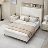 Queen Size Bed Frame with 55.5"High Back Upholstered Headboard - 3 of 4