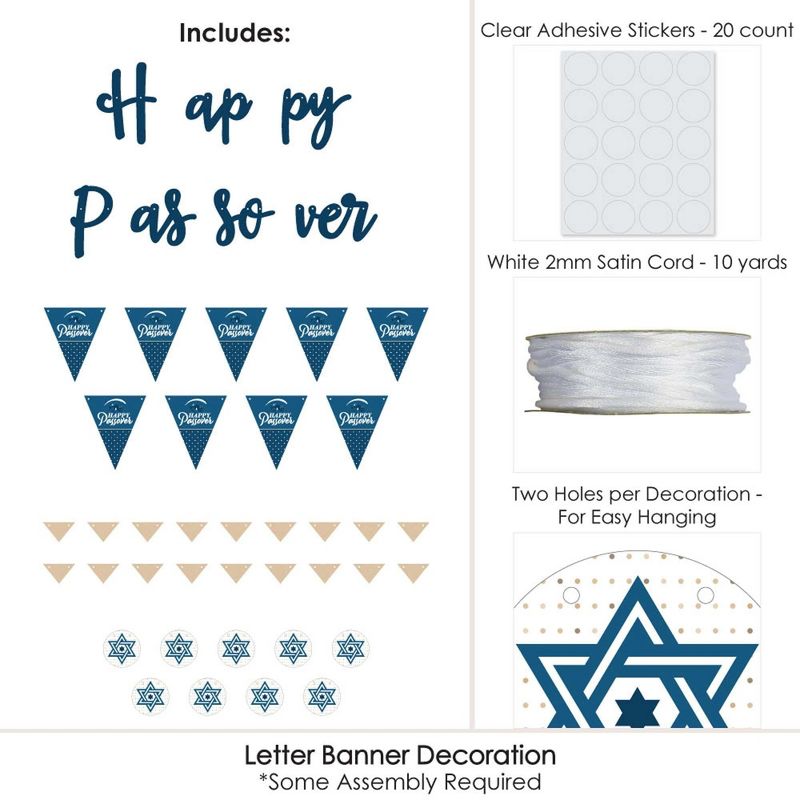 Big Dot of Happiness Happy Passover - Pesach Party Letter Banner Decoration - 36 Banner Cutouts and Happy Passover Banner Letters, 5 of 8