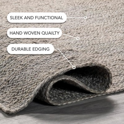 Handmade Gray Jute Flat Woven Area Rug, 3' x 5'