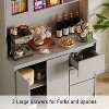 Homhougo 71" Tall Kitchen Cabinet with Adjustable Shelves, Microwave Stand & Storage Hutch, Corner Pantry Cabinet, Grey - 3 of 4