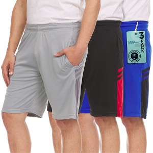 Men's Athletic Shorts with Pockets Quick Dry Fit Moisture Wicking Gym Workout Shorts for Men for Basketball, Running, Pack of 3 - 1 of 4
