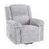 Corduroy Recliner Chair, Manual Recliner Sofa with Handle, Pillow Top Arms, Thick Padding, Side Pocket, 400Lbs Capacity, Adjustable Recliner - 3 of 4
