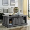 NicBex 41" Farmhouse Coffee Table with Sliding Barn Door, 3-Cube Storage & Adjustable Shelves, Wooden Cocktail Table for Living Room - 4 of 4