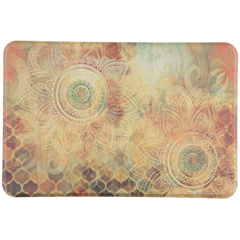 Photos - Garden & Outdoor Decoration 18" x 30" Anti-Fatigue Kitchen Floor Mat Boho Study Floral - J&V Textiles