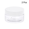 Unique Bargains Round Clear Plastic Empty Storage Jars with White Screw Top Lids 2 Pcs - 3 of 4