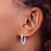 Black Bow Jewelry 3mm x 22mm Polished 14k White Gold Medium Twisted Round Hoop Earrings - 3 of 4