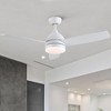 YUHAO 42 in. Indoor Modern Contemporary Matte White ABS Blades Integrated Dimmable LED Ceiling Fan with Light and Remote Control - 2 of 4