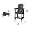 2-Person Bar Height Adirondack Chair Set with Table, Matte Black HDPE Outdoor Seating for Patio or Deck - 3 of 4