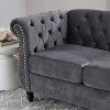NicBex 59"/80" Chesterfield Velvet Sleeper Sofa, 2/3 Seater Sofa with Rolled Arms and Nailhead,Tufted Couch with Pillows for Living/Bed Room,Office - 4 of 4