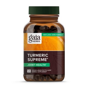 Gaia Herbs Turmeric Supreme Joint Health - Joint Support Supplement with Quercetin, Black Pepper* - 120 Liquid Phyto-Capsules (30-Day Supply) - 1 of 4