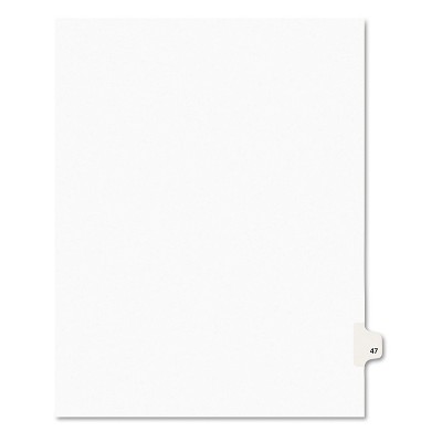 Avery-Style Legal Exhibit Side Tab Divider Title: 47 Letter White 25/Pack 01047