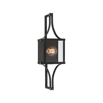 Savoy House Raeburn 1 - Light Wall Light in  Matte Black/Weathered Brushed Brass