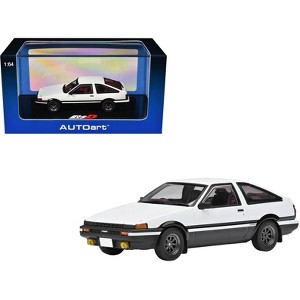Toyota Sprinter Trueno (AE86) RHD White with Graphics "Initial D" (1998-2021) TV Series 1/64 Diecast Model Car by Autoart - 1 of 4