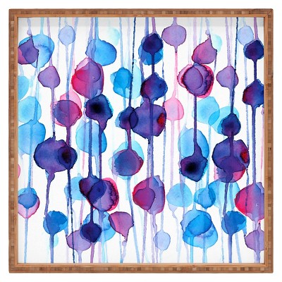 Medium CMYKaren Abstract Watercolor Square Tray Purple - Deny Designs