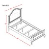 Isabella Youth Bed with Faux Leather Headboard Twin White: Arched Feet, Moldings - Picket House Furnishings - 3 of 4