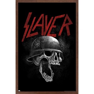 Trends International Slayer - Grey Scale Hellmit Framed Wall Poster Prints - 1 of 4