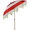 Northlight Striped Outdoor Beach Market Umbrella with Tiltt- 6.5' - Red and White - 4 of 4