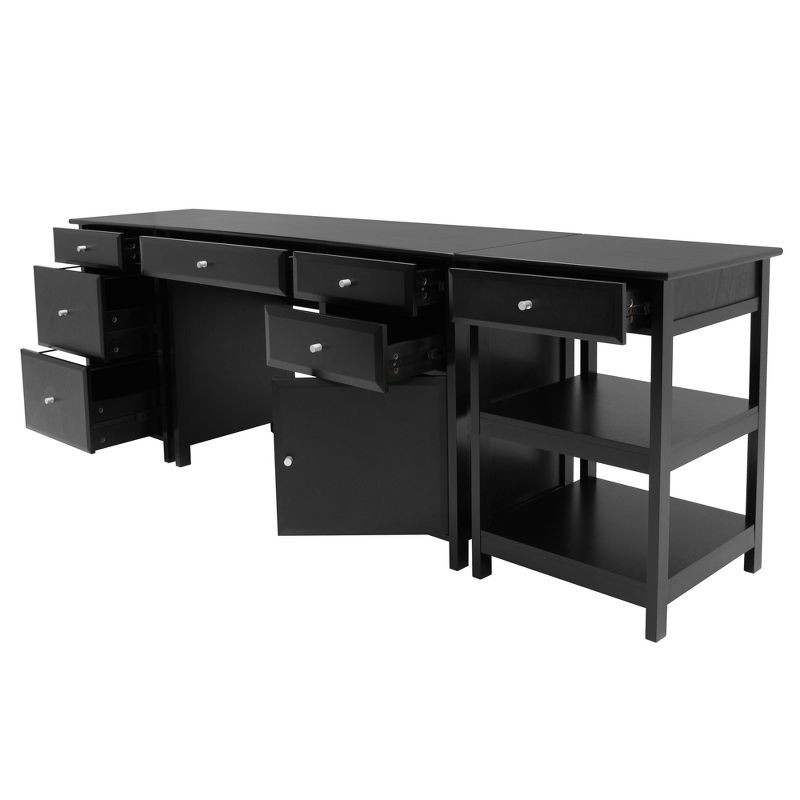 3pc Delta Home Office Set Black - Winsome, 3 of 6