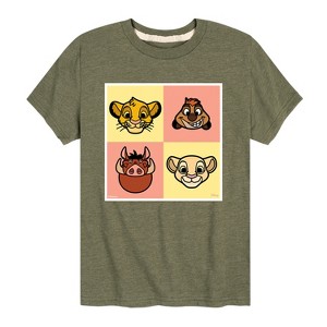 Boys' - Disney - Faces Lion King Grid Short Sleeve Graphic T-Shirt - 1 of 4