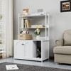 52 Inch Cat Litter Box Furniture, with Shelves and Doors, Litter Box Enclosure, Hidden Litter Box Furniture, 3 Layers Storage Shelf - 3 of 4