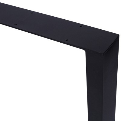 Set of 2 Black Heavy Duty Steel Square Table Legs