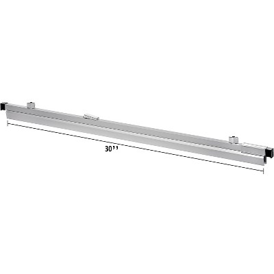 Silver Aluminum 30" Wall Mounted Blueprint Clamp Holder