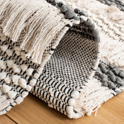 Hand-Tufted Beige and Grey Wool Rectangular Rug, 3' x 5'