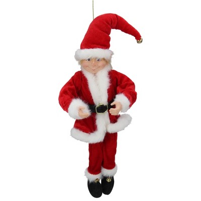 Northlight 15" Red and White Bendable Elf in a Santa Suit