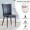 CAVINAS Modern PU Leather Dining Chairs with Foam Cushion and Metal Legs, 6-Piece Side Chair for Dining Room, Living Room - 3 of 4