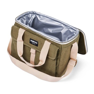 Igloo Nostalgia Lunch Sack - Olive: Insulated Polyester Canvas with Front Pocket