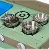 INFURNIC Play Food and Toy Kitchens Kids Wooden Mud Kitchen Outdoor Playset with Water Play and Cooking Toys, Green, 31.5"*14.37"*34.65" - 3 of 4