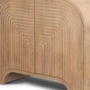 HomeRoots 32" Natural Solid Wood Textured Door Accent Cabinet With Two Doors - 4 of 4