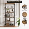 6-Tier Industrial Bookshelf, Tall Wood and Metal Bookcase with Sturdy Frame, Open Display Shelf and Storage Organizer - 3 of 4
