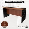 TiramisuBest Modern 63" Kitchen Island, Marble-Style Surface with LED Lights & Grille Accents, Black (Island Only) - 4 of 4