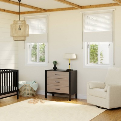 Modern Farmhouse Black and Coastwood 3-Drawer Nursery Dresser