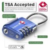 Fosmon 2 Pack TSA Approved Luggage Lock, 3 Digit Combination Lock Easy to Set Luggage Cable Lock, Travel TSA Locks for Luggage Suitcase Backpack, Blue - 2 of 4